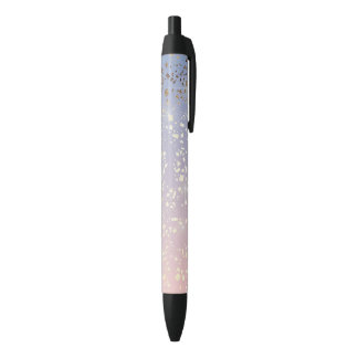 Bolígrafo De Tinta Negra Azul de la serenidad del cuarzo color de rosa de