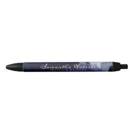 Bolígrafo De Tinta Negra Azul Marino Chic Acuarela Abstracto Rosa Tono Suav