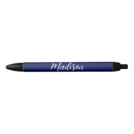 Bolígrafo De Tinta Negra Azul Marino Chic Nombre Personalizado Letra a Mano