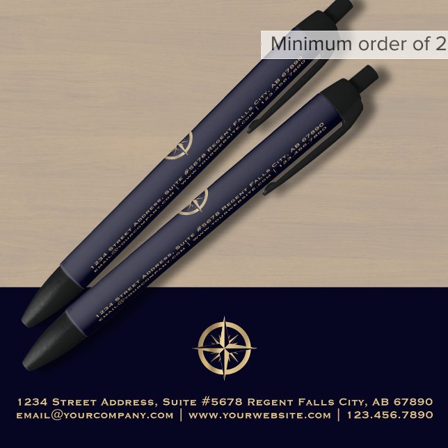 Bolígrafo De Tinta Negra Azul marino promocional con logotipo comercial (Subido por el creador)