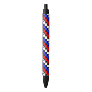 Bolígrafo De Tinta Negra Azul Rojo Blanco Lunares Rayas Modernas