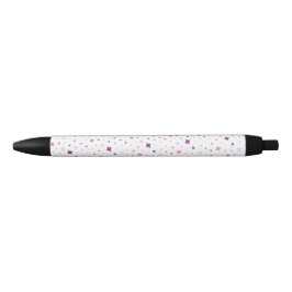 Bolígrafo De Tinta Negra Azul Rosa Estrellas Moradas Espacio Cósmico.