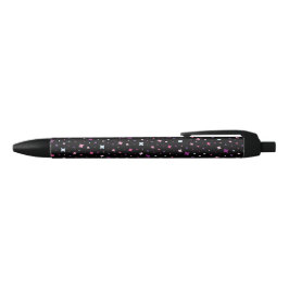 Bolígrafo De Tinta Negra Azul Rosa Estrellas Moradas Espacio Cósmico.