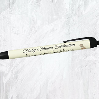 Bolígrafo De Tinta Negra Baby Shower neutral de género Boho favorece la tin