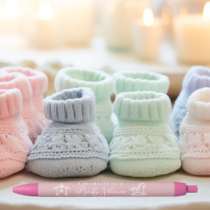 Bolígrafo De Tinta Negra Baby Shower rosa Rosa polvoriento personalizado