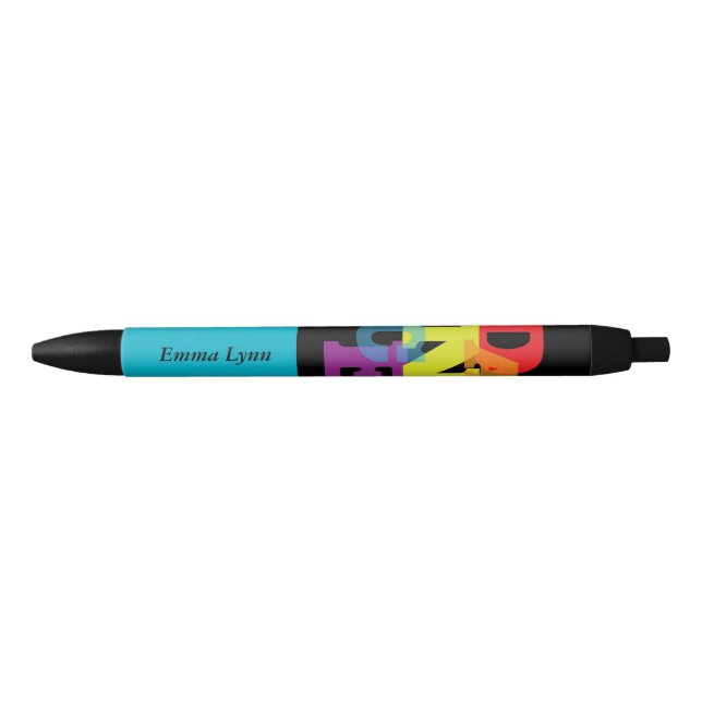 Bolígrafo De Tinta Negra Baile arco iris vertical (Anverso)