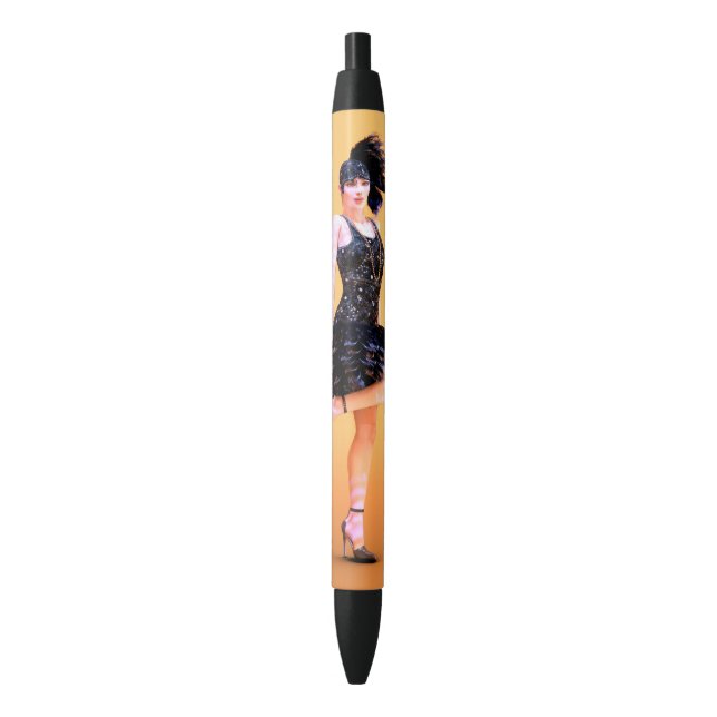 Bolígrafo De Tinta Negra Baile de Flapper (Frente vertical)