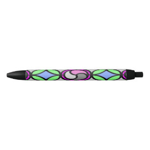 Bolígrafo De Tinta Negra Baldosas de color cristal