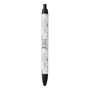 Bolígrafo De Tinta Negra Ballenas gris oceánicas