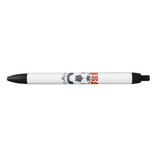 Bolígrafo De Tinta Negra Balón de Fútbol USA 2024 Estrellas & Corona de Lau