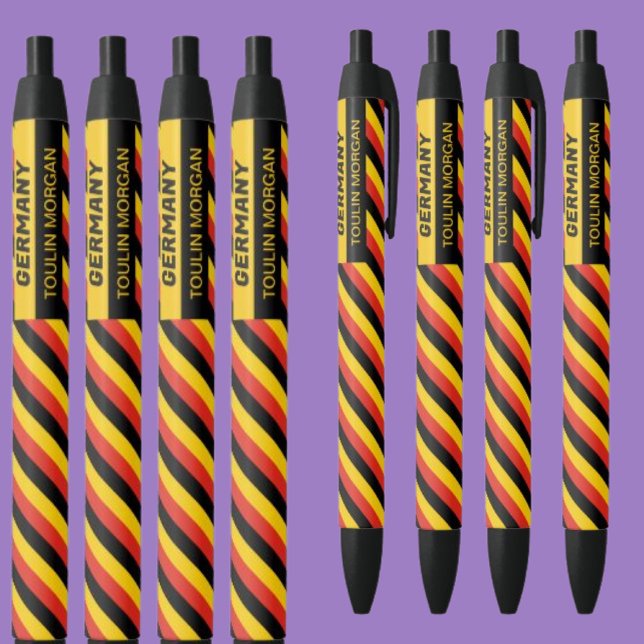 Bolígrafo De Tinta Negra Bandera alemana personalizada (Subido por el creador)