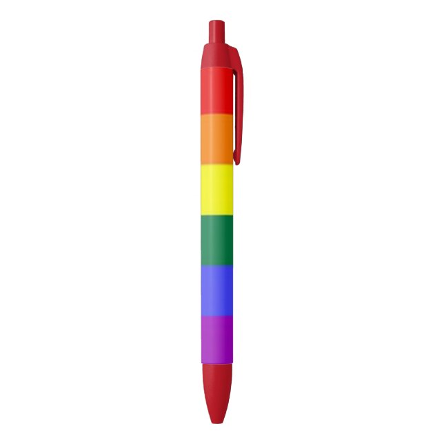 Bolígrafo De Tinta Negra Bandera arcoiris del orgullo gay (Parte inferior (Vertical))