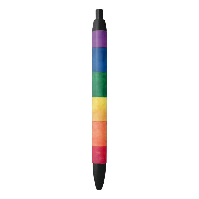Bolígrafo De Tinta Negra Bandera arcoiris del orgullo gay (Frente vertical)