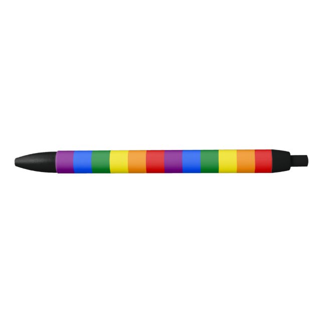 Bolígrafo De Tinta Negra Bandera arcoiris LGBTQ+ para el mes del orgullo - (Anverso)