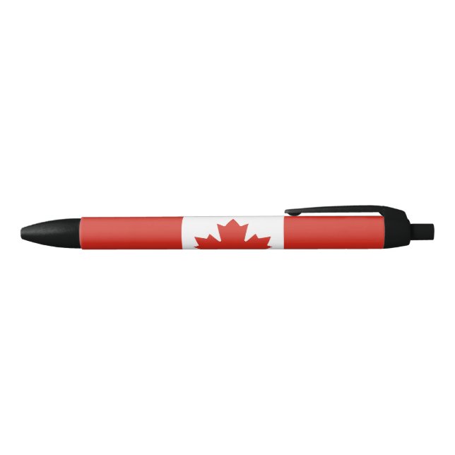 Bolígrafo De Tinta Negra Bandera canadiense (hoja de arce) (Canadá) (Parte superior)
