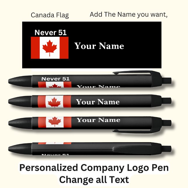 Bolígrafo De Tinta Negra Bandera canadiense personalizada nunca 51 negro (Subido por el creador)