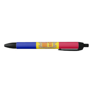 Bolígrafo De Tinta Negra Bandera de Andorra
