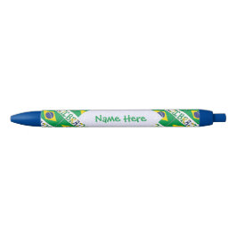 Bolígrafo De Tinta Negra Bandera de Brasil Personalizada