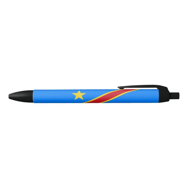 Bolígrafo De Tinta Negra Bandera de Congo Kinshasa (Parte superior)
