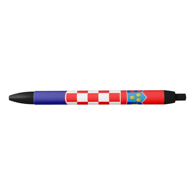 Bolígrafo De Tinta Negra Bandera de Croacia (Anverso)