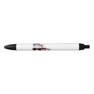 Bolígrafo De Tinta Negra Bandera de Estados Unidos. Donald Trump.