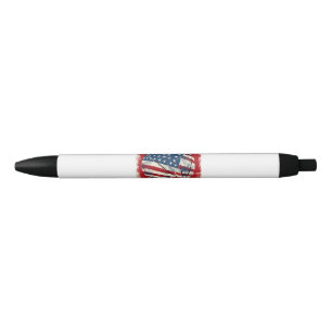 Bolígrafo De Tinta Negra Bandera de Estados Unidos Jul 4 de Baloncesto