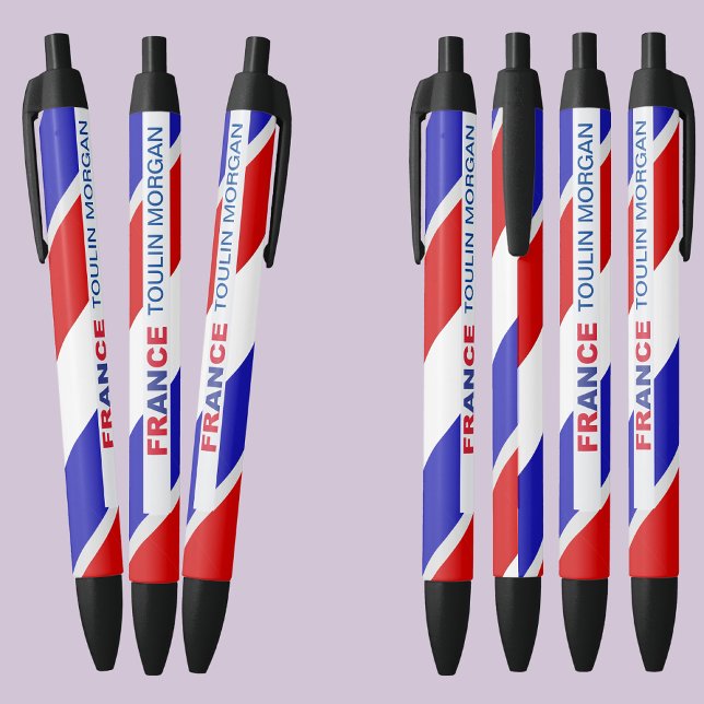 Bolígrafo De Tinta Negra Bandera de Francia personalizada (Subido por el creador)