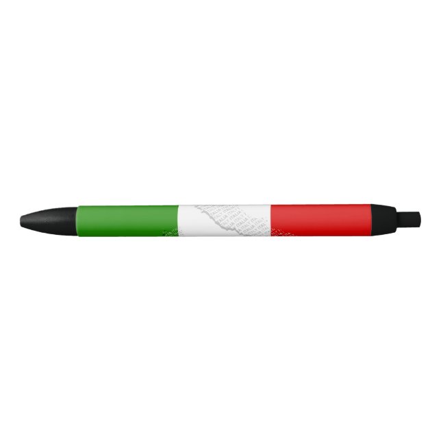 Bolígrafo De Tinta Negra Bandera de Italia (Anverso)