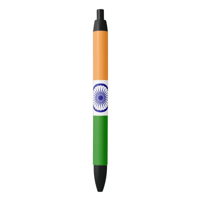 Bolígrafo De Tinta Negra Bandera de la India (Frente vertical)