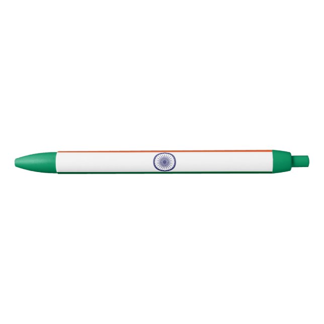 Bolígrafo De Tinta Negra Bandera de la India (Anverso)