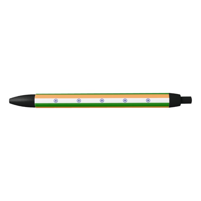 Bolígrafo De Tinta Negra Bandera de la India (Anverso)