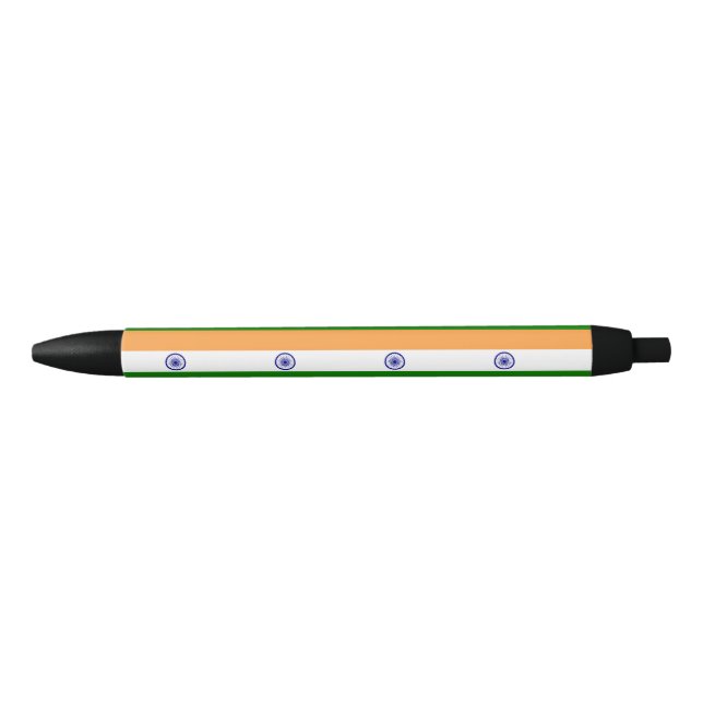 Bolígrafo De Tinta Negra Bandera de la India (Anverso)