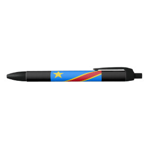 Bolígrafo De Tinta Negra Bandera de la RDC (República Democrática del Congo