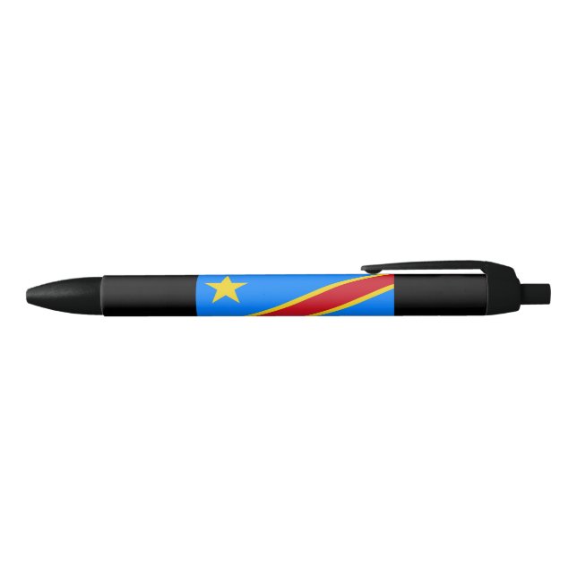 Bolígrafo De Tinta Negra Bandera de la RDC (República Democrática del Congo (Parte superior)