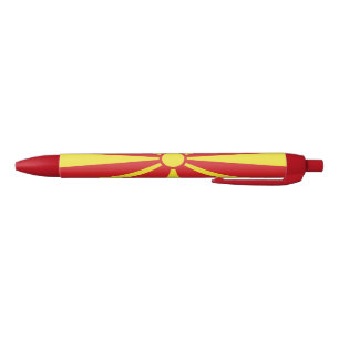 Bolígrafo De Tinta Negra Bandera de Macedonia del Norte
