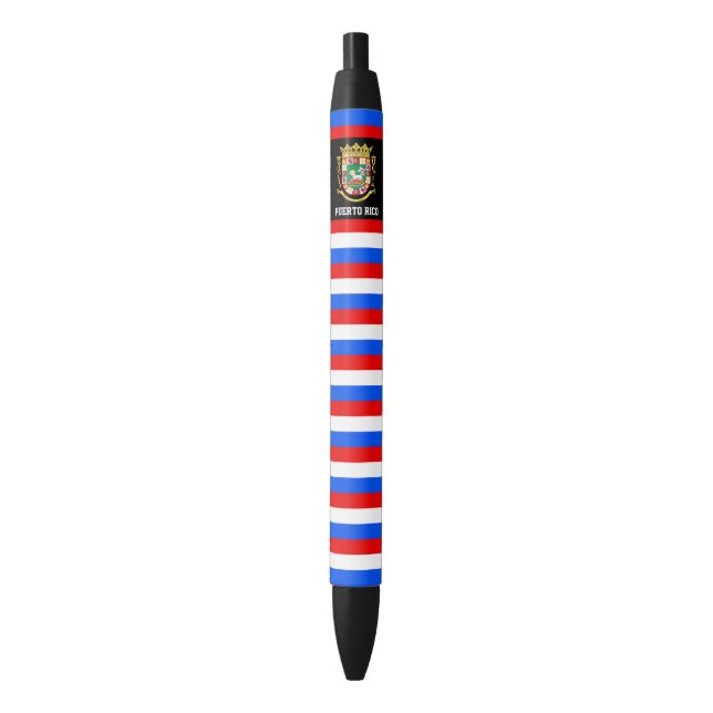 Bolígrafo De Tinta Negra Bandera de Puerto Rico cuida patriota (Frente vertical)