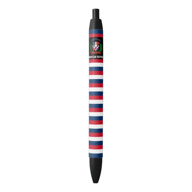 Bolígrafo De Tinta Negra Bandera de República Dominicana Cuida Patriótica (Frente vertical)