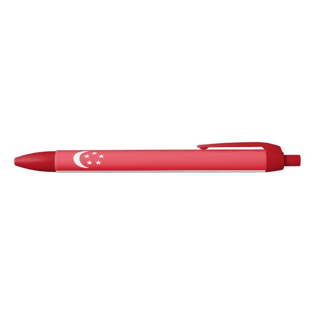 Bolígrafo De Tinta Negra Bandera de Singapur (Parte superior)