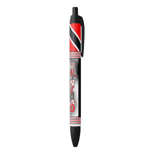 Bolígrafo De Tinta Negra Bandera de Trinidad y Tobago (Parte inferior (Vertical))
