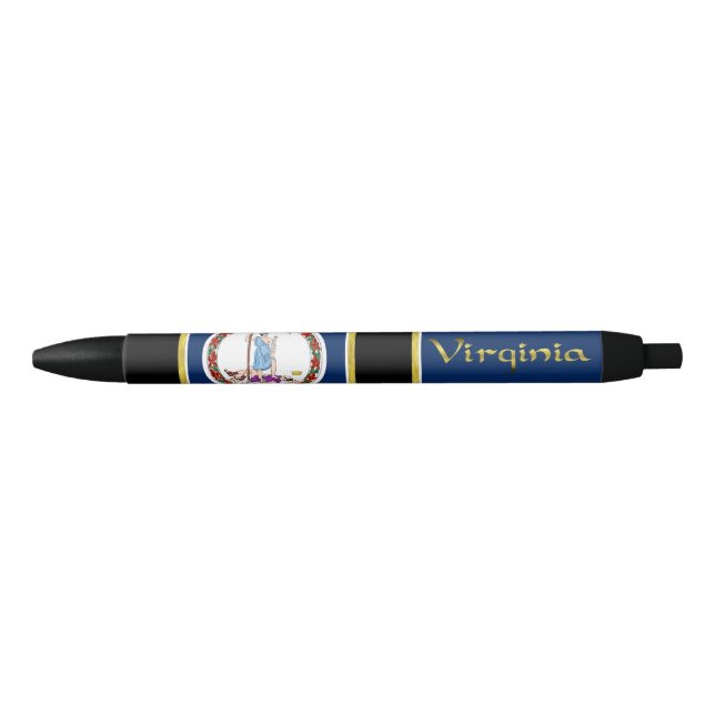 Bolígrafo De Tinta Negra Bandera de Virginia (Anverso)