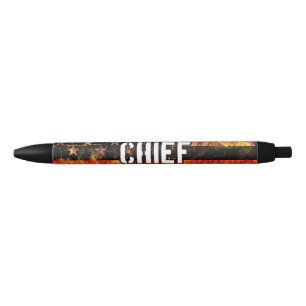 Bolígrafo De Tinta Negra Bandera del bombero jefe