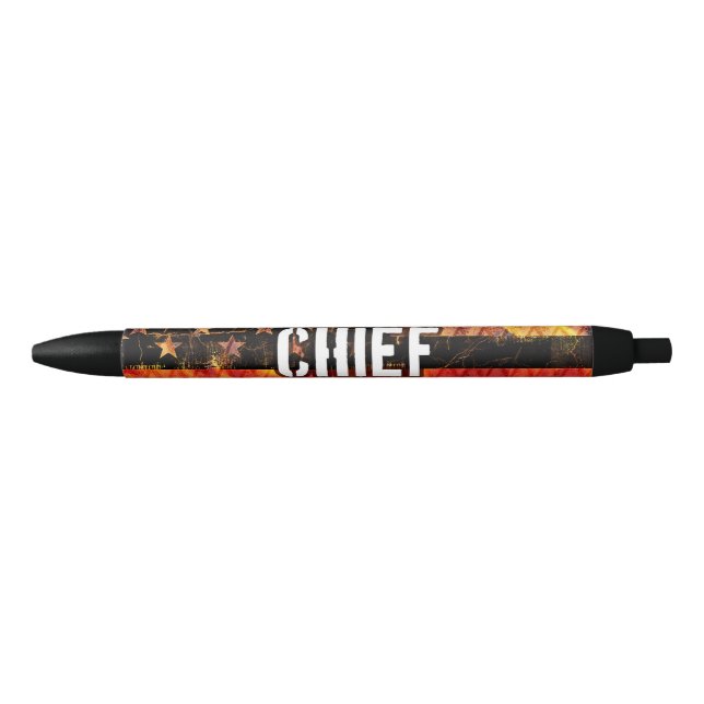 Bolígrafo De Tinta Negra Bandera del bombero jefe (Anverso)