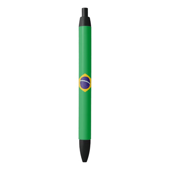 Bolígrafo De Tinta Negra Bandera del Brasil (Frente vertical)