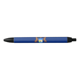 Bolígrafo De Tinta Negra Bandera del estado de Michigan