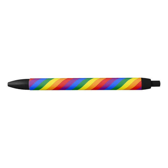 Bolígrafo De Tinta Negra Bandera del orgullo gay del arco iris de LGBT (Anverso)