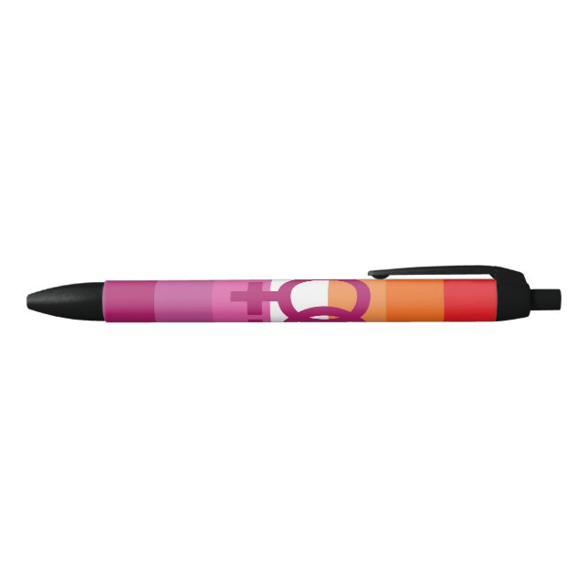 Bolígrafo De Tinta Negra Bandera del Orgullo Lesbiano WLW (Parte superior)