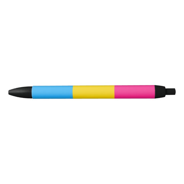 Bolígrafo De Tinta Negra Bandera del Orgullo Pansexual (Anverso)