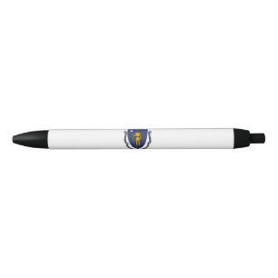 Bolígrafo De Tinta Negra Bandera estatal de Massachusetts