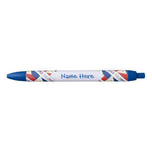 Bolígrafo De Tinta Negra Bandera Filipina Filipina Personalizada Azul Tiled