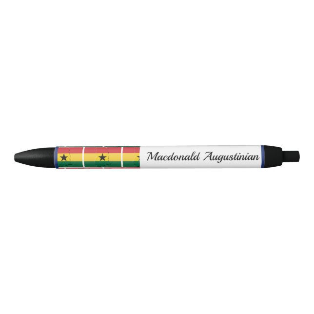 Bolígrafo De Tinta Negra Bandera GHANA personalizada (Anverso)